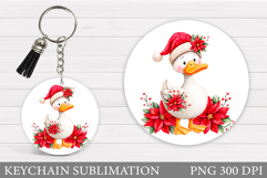 Christmas Goose Keychain. Christmas Keychain Sublimation Product Image 1