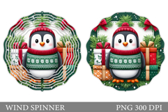 Cute Penguin Wind Spinner. Christmas Wind Spinner Design Product Image 1