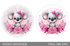 Cute Koala Wind Spinner. Koala Flowers Wind Spinner Design Product Image 1