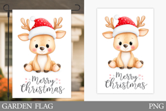 Cute Deer Garden Flag. Christmas Garden Flag Sublimation Product Image 1