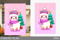 Christmas Lama Garden Flag. Christmas Garden Flag Design Product Image 1
