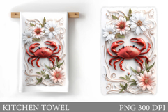 Crab Kitchen Towel. Sea Kitchen Towel Design Product Image 1
