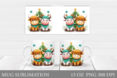 Christmas Cow Mug Design. Christmas Mug Sublimation Product Image 1