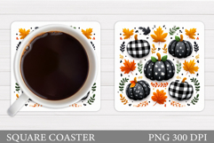 Fall Pumpkin Coaster. Fall Coaster Sublimation Product Image 1