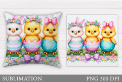 Easter Chick Pillow Sublimation. Easter Pillow Design Product Image 1