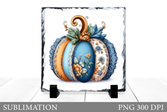 Patchwork Pumpkin Slate Design. Pumpkin Sublimation Product Image 1