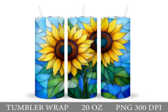 Sunflowers Tumbler. Flowers Tumbler Sublimation Product Image 1