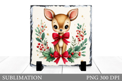 Christmas Deer Sublimation. Christmas Deer Slate Design Product Image 1