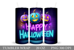 Happy Halloween Tumbler. Cute Pumpkin Tumbler Sublimation Product Image 1