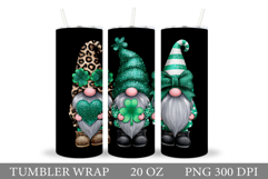 St Patrick Gnome Tumbler. St Patrick Tumbler Sublimation Product Image 1