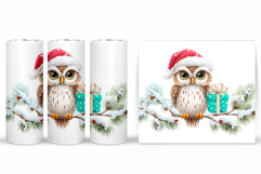 Christmas Owl Tumbler Design. Christmas Tumbler Sublimation Product Image 2