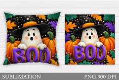 Cute Ghost Pillow Design. Cute Halloween Sublimation Product Image 1