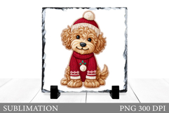 Christmas Dog Sublimation. Christmas Dog Slate Sublimation Product Image 1