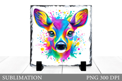 Cute Deer Sublimation. Deer Slate Sublimation Product Image 1