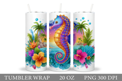 Seahorse Tumbler Sublimation. Seahorse Tumbler Design Product Image 1