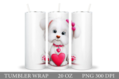 Valentines Dog Tumbler Design. Valentine Tumbler Sublimation Product Image 1