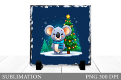 Christmas Koala Sublimation. Christmas Koala Slate Design Product Image 1