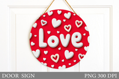 Valentines Door Sign Sublimation. Love Door Sign Design Product Image 1