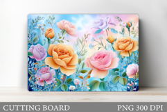 Roses Cutting Board. Flowers Cutting Board Sublimation Product Image 1