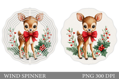 Christmas Deer Wind Spinner. Christmas Wind Spinner Design Product Image 1