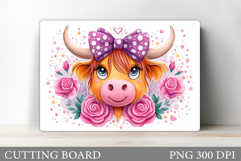 Highland Cow Cutting Board Design. Cow Kitchen Cutting Board Product Image 1