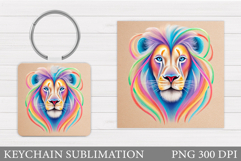 Lion Keychain Design. Lion Sublimation Product Image 1