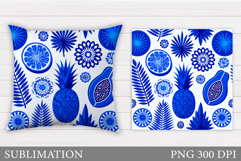 Fruits Pillow Design. Summer Pillow Sublimation Product Image 1