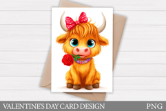 Valentines Cow Card Printable. Valentines Card Design Product Image 1