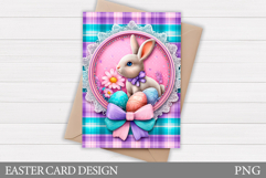 Easter Bunny Card Printable. Easter Card Design Product Image 1