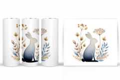 Cute Bunny Tumbler Design. Bunny Flowers Tumbler Sublimation Product Image 2