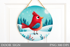 Cardinal Door Sign Design. Christmas Door Sign Sublimation Product Image 1