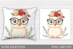 Cute Chicken Sublimation. Funny Chicken Pillow Design Product Image 1