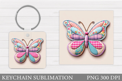 Butterfly Keychain Design. Butterfly Sublimation Product Image 1