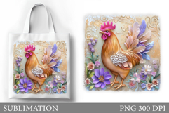 Rooster Tote Bag Design. Rooster Sublimation Product Image 1