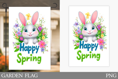 Spring Bunny Garden Flag. Spring Garden Flag Sublimation Product Image 1