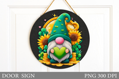 St Patrick Gnome Door Sign. St Patrick Door Sign Design Product Image 1