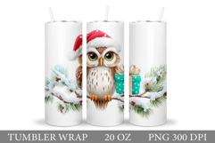 Christmas Owl Tumbler Design. Christmas Tumbler Sublimation Product Image 1