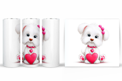 Valentines Dog Tumbler Design. Valentine Tumbler Sublimation Product Image 2