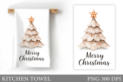 Christmas Tree Kitchen Towel. Christmas Deer Kitchen Towel Product Image 1