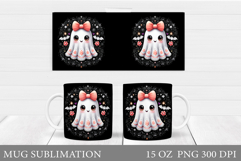 Ghost Mug Design. Cute Halloween Mug Sublimation Product Image 1