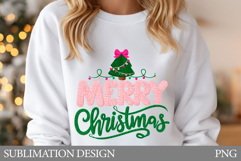 Crochet Merry Christmas T-Shirt. Christmas Sublimation Product Image 1