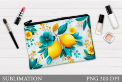 Lemons Cosmetics Bag Design. Lemons Makeup Bag Sublimation Product Image 1