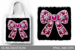 Christmas Bow Tote Bag. Christmas Tote Bag Sublimation Product Image 1