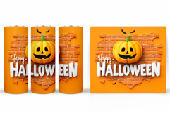 Scary Pumpkin Tumbler Design. Halloween Tumbler Sublimation Product Image 2