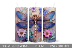 Dragonfly Tumbler Design. Dragonfly Sublimation Product Image 1
