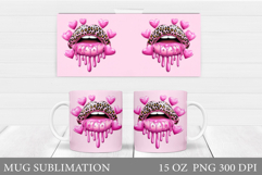 Lips Mug Wrap Design. Valentine Mug Sublimation Product Image 1
