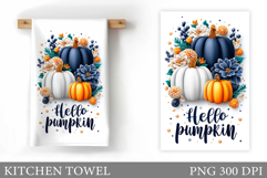 Pumpkin Kitchen Towel. Flowers Kitchen Towel Design Product Image 1