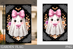 Cute Ghost Garden Flag Design. Halloween Pumpkin Garden Flag Product Image 1