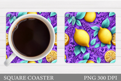 Lemons Coaster Design. Lemons Sublimation Product Image 1