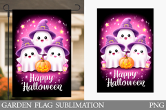 Cute Ghost Garden Flag. Cute Halloween Garden Flag Design Product Image 1